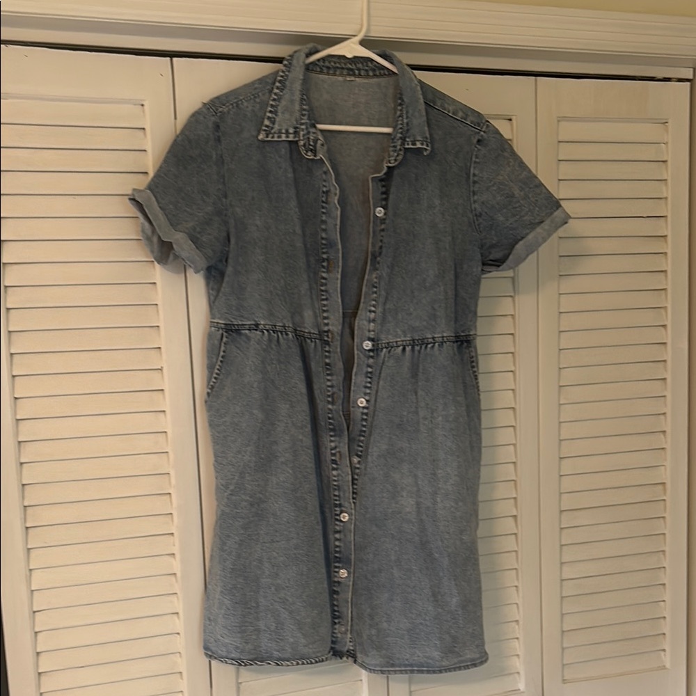 Amazon Blue Polo Collar Mini Dress